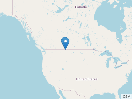 Locations where Albertaceratops fossils were found.