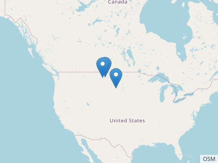 Locations where Anatotitan fossils were found.