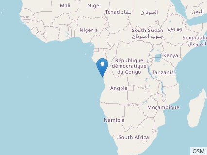 Locations where Angolatitan fossils were found.