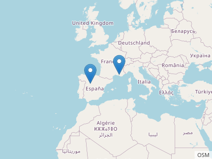 Locations where Arcovenator fossils were found.