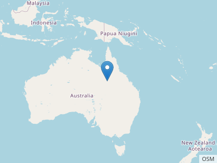 Locations where Australovenator fossils were found.