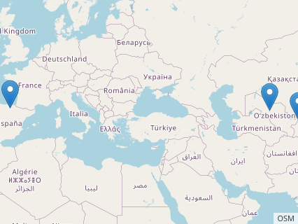 Locations where Azhdarcho fossils were found.