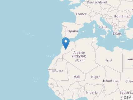 Locations where Berberosaurus fossils were found.