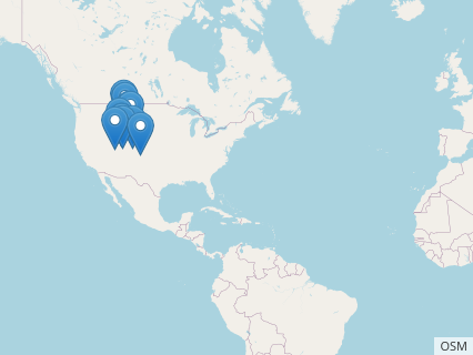 Locations where Brachiosaurus fossils were found.