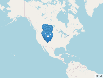 Locations where Camarasaurus fossils were found.