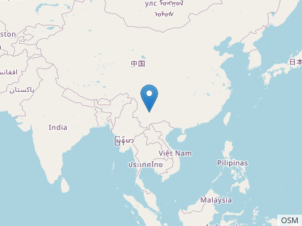 Locations where Chuanjiesaurus fossils were found.