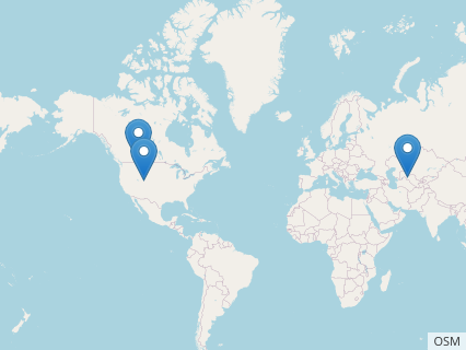 Locations where Cionodon fossils were found.