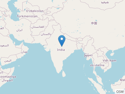 Locations where Compsosuchus fossils were found.