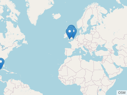 Locations where Cryptocleidus fossils were found.