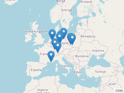 Locations where Cymatosaurus fossils were found.