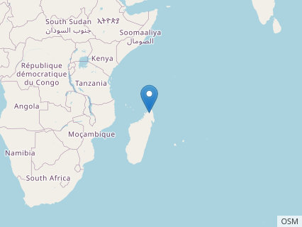 Locations where Dahalokely fossils were found.