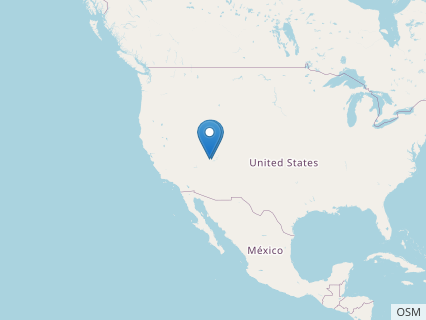 Locations where Diabloceratops fossils were found.