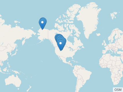 Locations where Dromaeosaurus fossils were found.