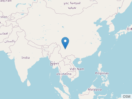 Locations where Eomamenchisaurus fossils were found.