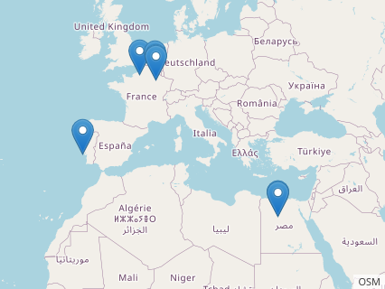 Locations where Erectopus fossils were found.