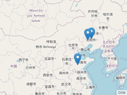 Locations where Euhelopus fossils were found.