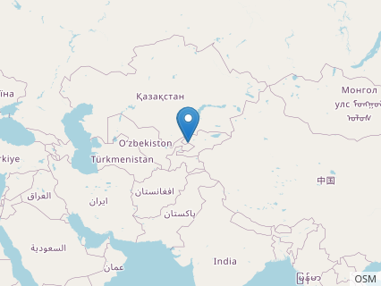 Locations where Ferganocephale fossils were found.