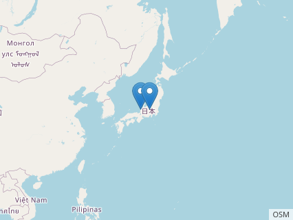 Locations where Fukuiraptor fossils were found.