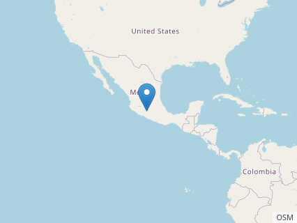 Locations where Huehuecanauhtlus fossils were found.