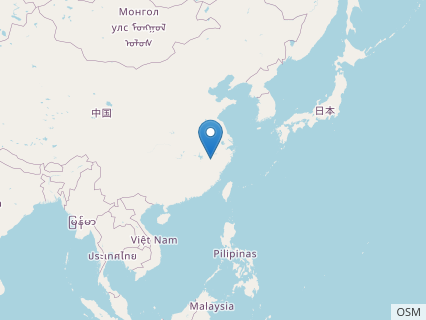 Locations where Jiangshanosaurus fossils were found.