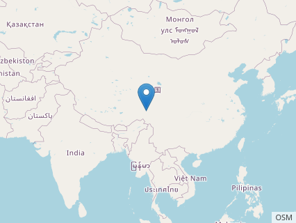 Locations where Lancanjiangosaurus fossils were found.