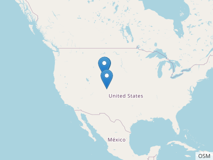 Locations where Laosaurus fossils were found.