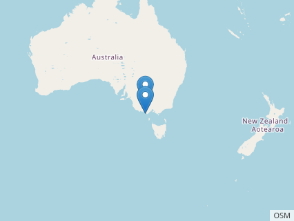 Locations where Leaellynasaura fossils were found.