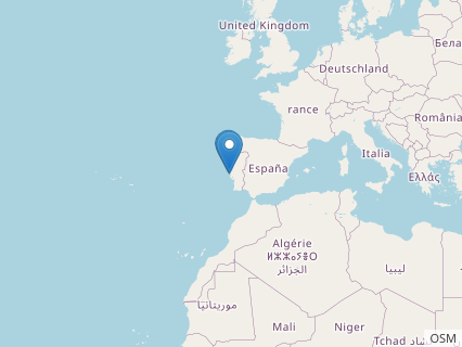 Locations where Lourinhanosaurus fossils were found.