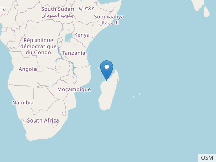 Locations where Masiakasaurus fossils were found.