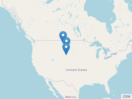 Locations where Nanotyrannus fossils were found.