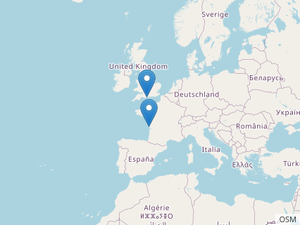 Locations where Neovenator fossils were found.