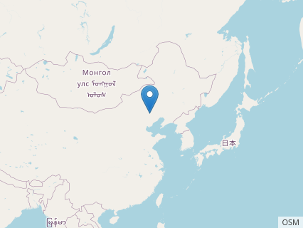 Locations where Ningchengopterus fossils were found.