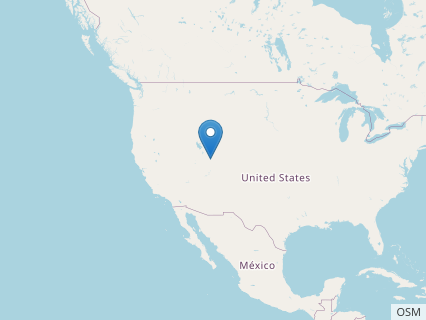 Locations where Peloroplites fossils were found.