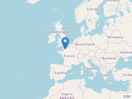 Locations where Piveteausaurus fossils were found.