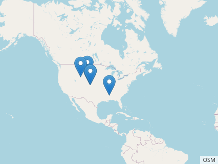 Locations where Polycotylus fossils were found.