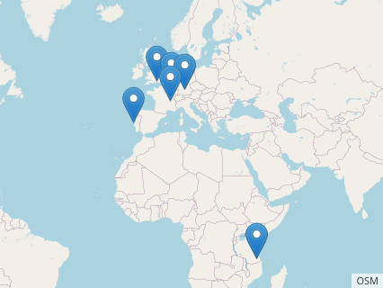 Locations where Pterodactylus fossils were found.