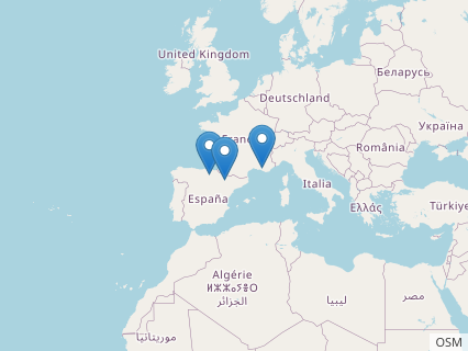 Locations where Pyroraptor fossils were found.