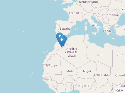 Locations where Rebbachisaurus fossils were found.