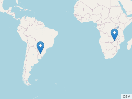 Locations where Saturnalia fossils were found.