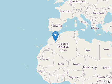 Locations where Sauroniops fossils were found.