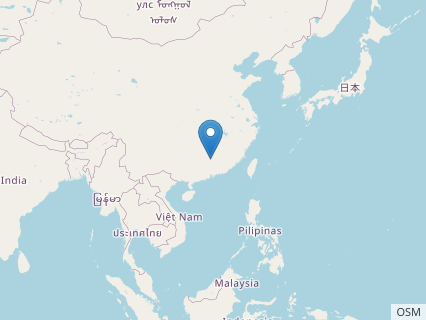 Locations where Shixinggia fossils were found.