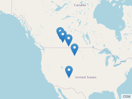 Locations where Sphaerotholus fossils were found.