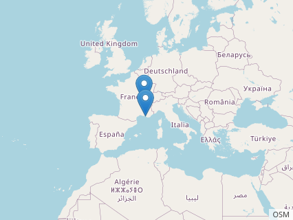 Locations where Tarascosaurus fossils were found.