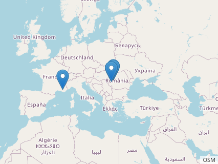 Locations where Telmatosaurus fossils were found.