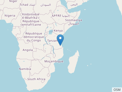 Locations where Tendaguria fossils were found.