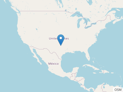 Locations where Texasetes fossils were found.