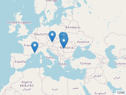 Locations where Zalmoxes fossils were found.