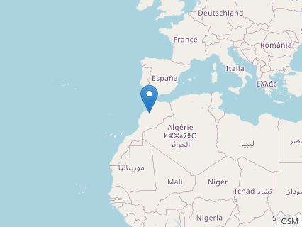 Locations where Zarafasaura fossils were found.