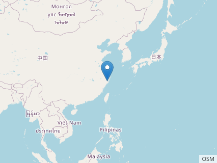 Locations where Zhejiangopterus fossils were found.